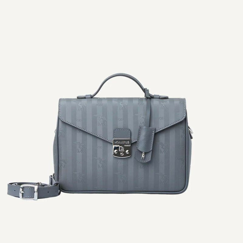 Umhängetasche Maison Mollerus - Grau Canvas mit Leder